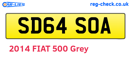SD64SOA are the vehicle registration plates.