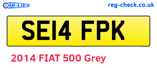 SE14FPK are the vehicle registration plates.