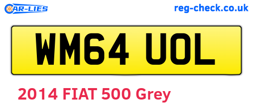 WM64UOL are the vehicle registration plates.