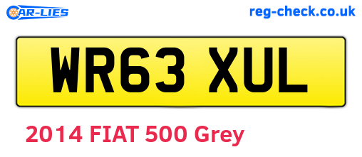 WR63XUL are the vehicle registration plates.