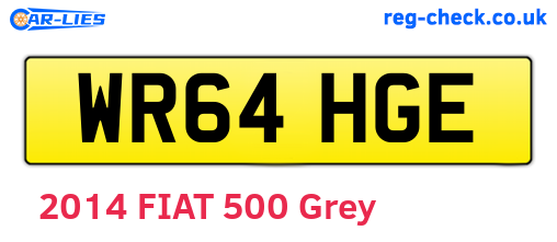 WR64HGE are the vehicle registration plates.
