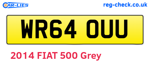 WR64OUU are the vehicle registration plates.