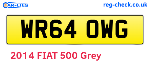WR64OWG are the vehicle registration plates.