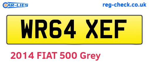 WR64XEF are the vehicle registration plates.