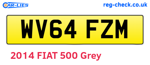 WV64FZM are the vehicle registration plates.