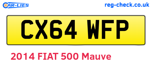 CX64WFP are the vehicle registration plates.