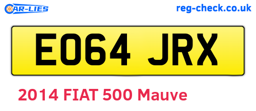 EO64JRX are the vehicle registration plates.