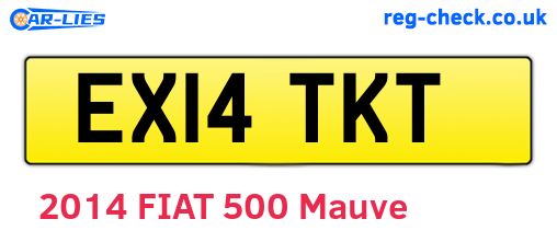 EX14TKT are the vehicle registration plates.