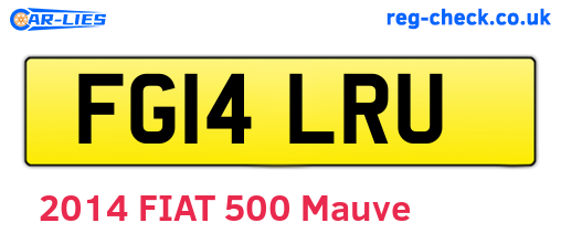 FG14LRU are the vehicle registration plates.