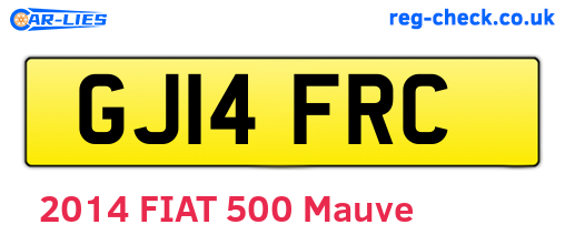 GJ14FRC are the vehicle registration plates.
