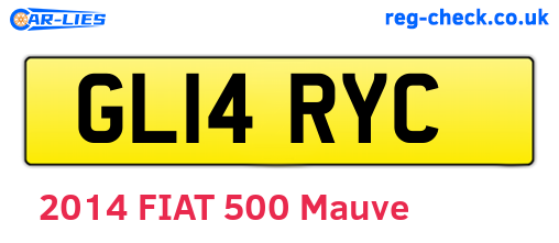 GL14RYC are the vehicle registration plates.