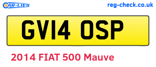 GV14OSP are the vehicle registration plates.