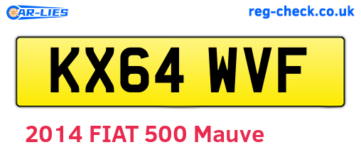 KX64WVF are the vehicle registration plates.