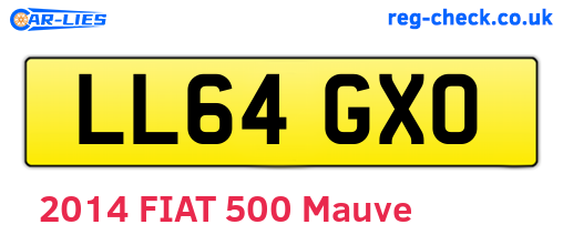 LL64GXO are the vehicle registration plates.