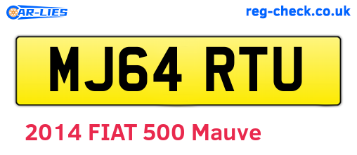 MJ64RTU are the vehicle registration plates.
