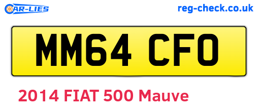 MM64CFO are the vehicle registration plates.
