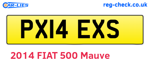 PX14EXS are the vehicle registration plates.