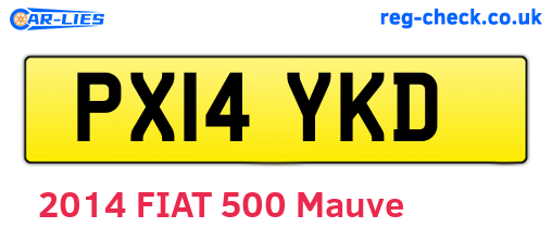 PX14YKD are the vehicle registration plates.