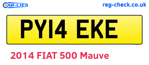 PY14EKE are the vehicle registration plates.