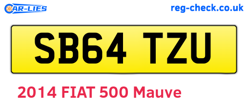 SB64TZU are the vehicle registration plates.
