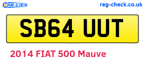 SB64UUT are the vehicle registration plates.