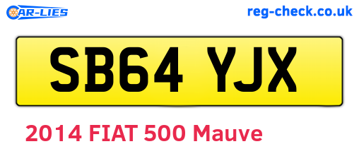 SB64YJX are the vehicle registration plates.