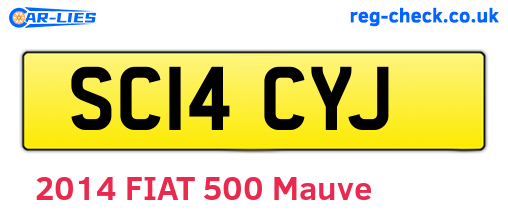SC14CYJ are the vehicle registration plates.