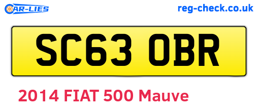SC63OBR are the vehicle registration plates.