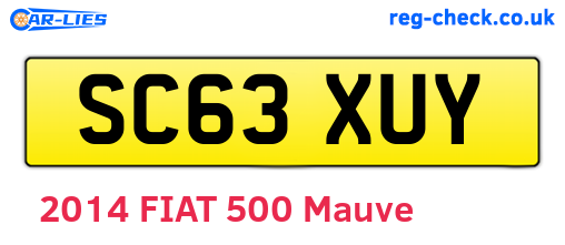 SC63XUY are the vehicle registration plates.