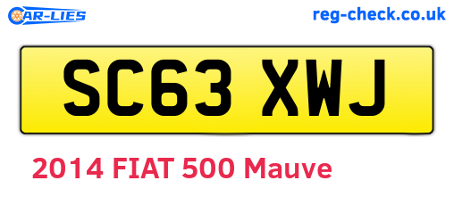 SC63XWJ are the vehicle registration plates.