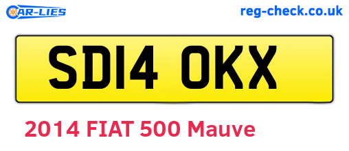 SD14OKX are the vehicle registration plates.