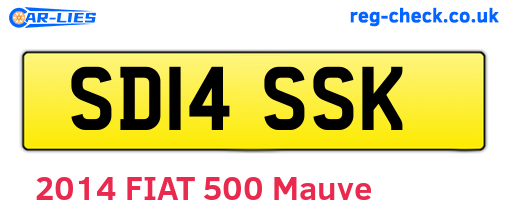 SD14SSK are the vehicle registration plates.