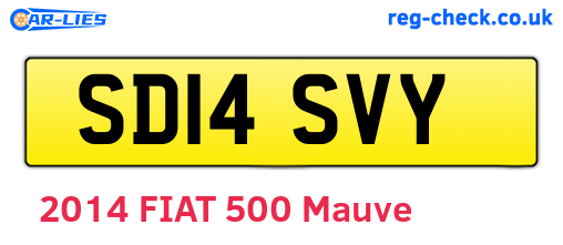 SD14SVY are the vehicle registration plates.