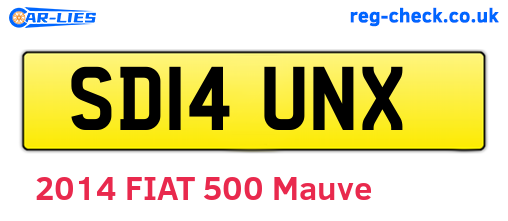 SD14UNX are the vehicle registration plates.