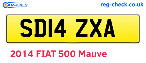 SD14ZXA are the vehicle registration plates.