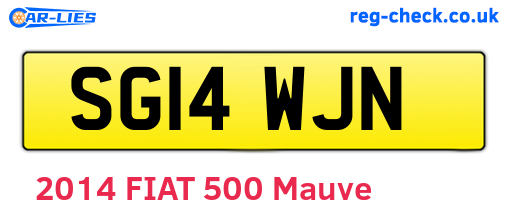 SG14WJN are the vehicle registration plates.