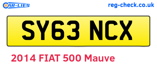 SY63NCX are the vehicle registration plates.