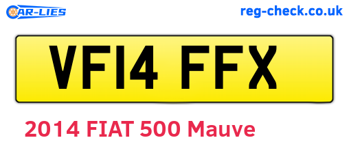 VF14FFX are the vehicle registration plates.