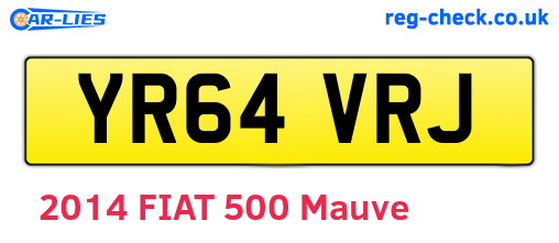 YR64VRJ are the vehicle registration plates.