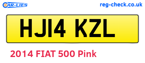HJ14KZL are the vehicle registration plates.