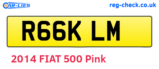 R66KLM are the vehicle registration plates.