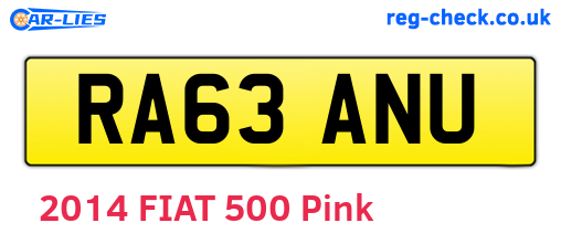 RA63ANU are the vehicle registration plates.