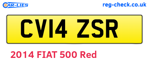 CV14ZSR are the vehicle registration plates.