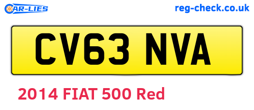 CV63NVA are the vehicle registration plates.