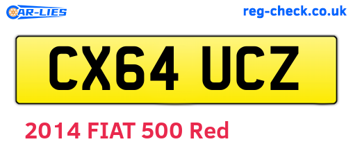 CX64UCZ are the vehicle registration plates.