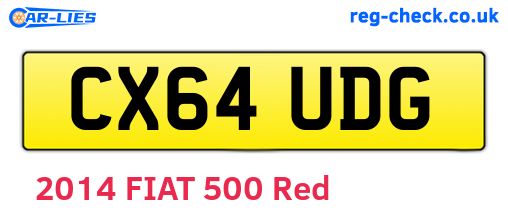 CX64UDG are the vehicle registration plates.