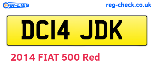 DC14JDK are the vehicle registration plates.