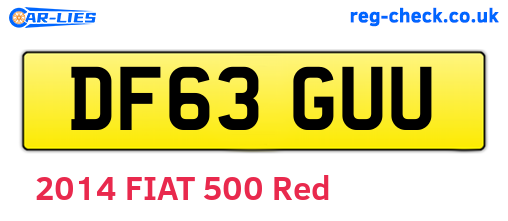 DF63GUU are the vehicle registration plates.