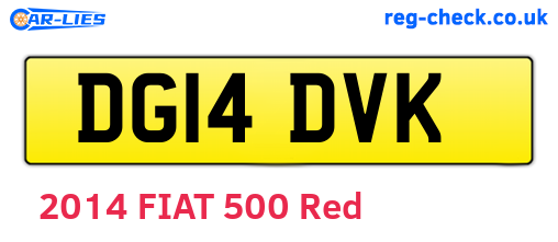 DG14DVK are the vehicle registration plates.