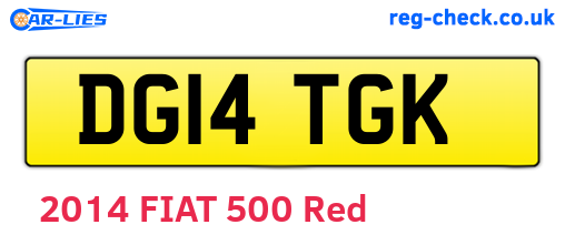 DG14TGK are the vehicle registration plates.